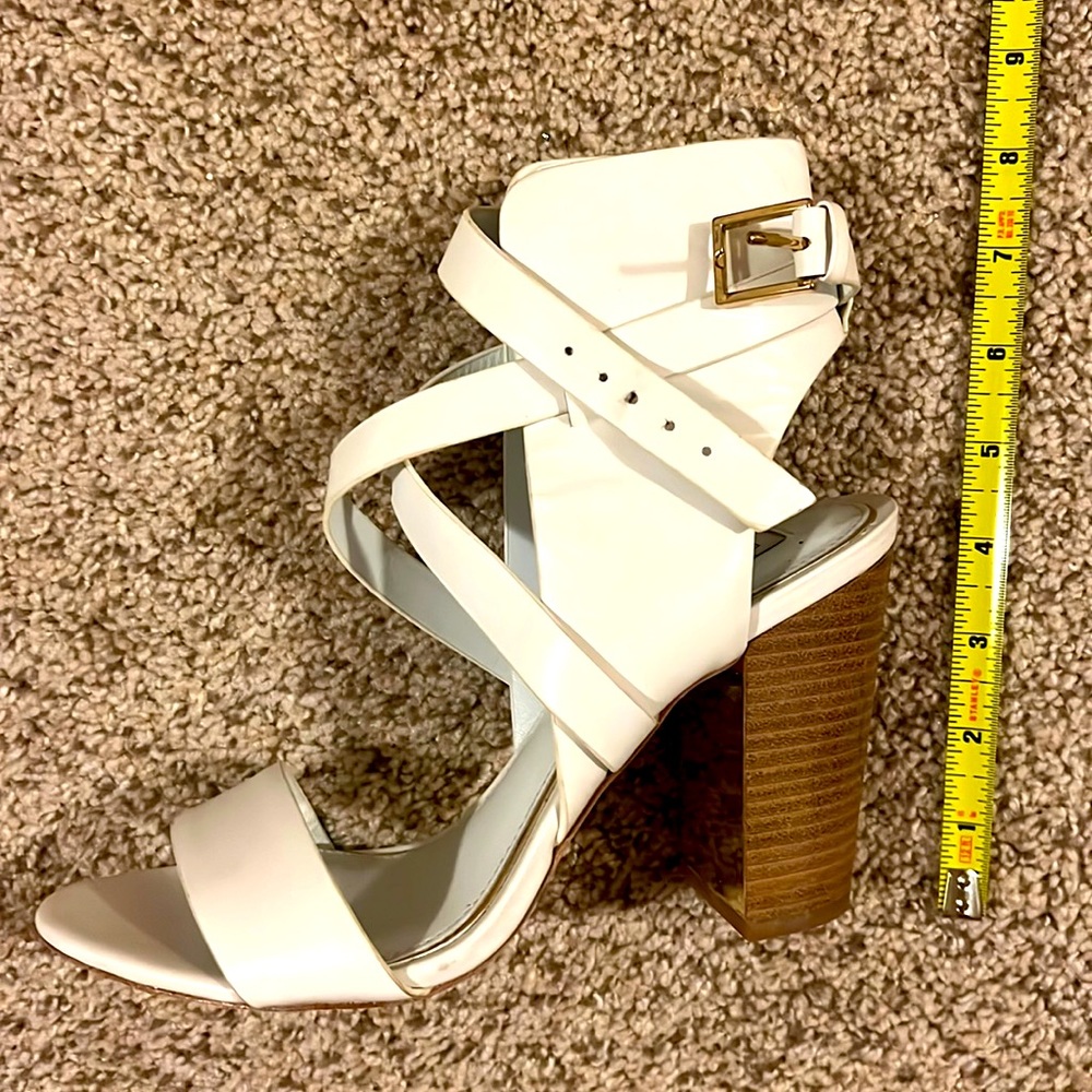 Rachel Zoe white chunky heel with straps worn once